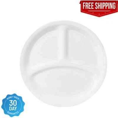 BRANDED Divided Lunch Plate, 8.5", Corelle Winter Frost White, Round