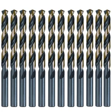 12PCS 7/32" Drill Bit Set HSS M2 Black/Gold Steel Twist Drill Bits Metal Tools