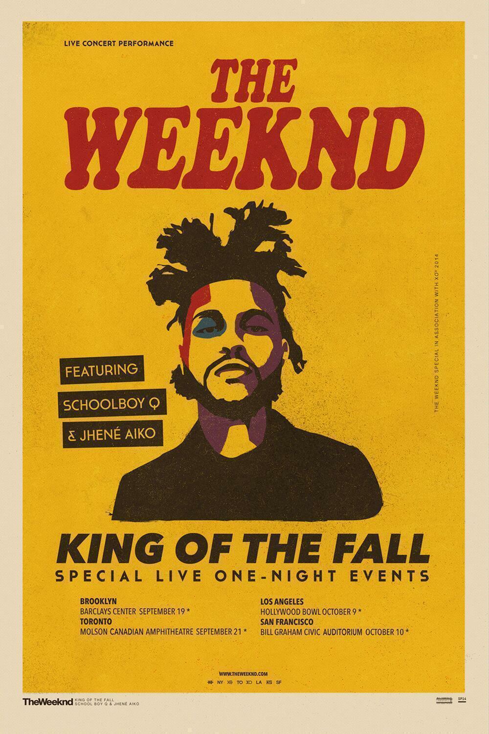 THE WEEKND King Of The Fall Rap Music Singer Tour Poster 21 24x36 E-407