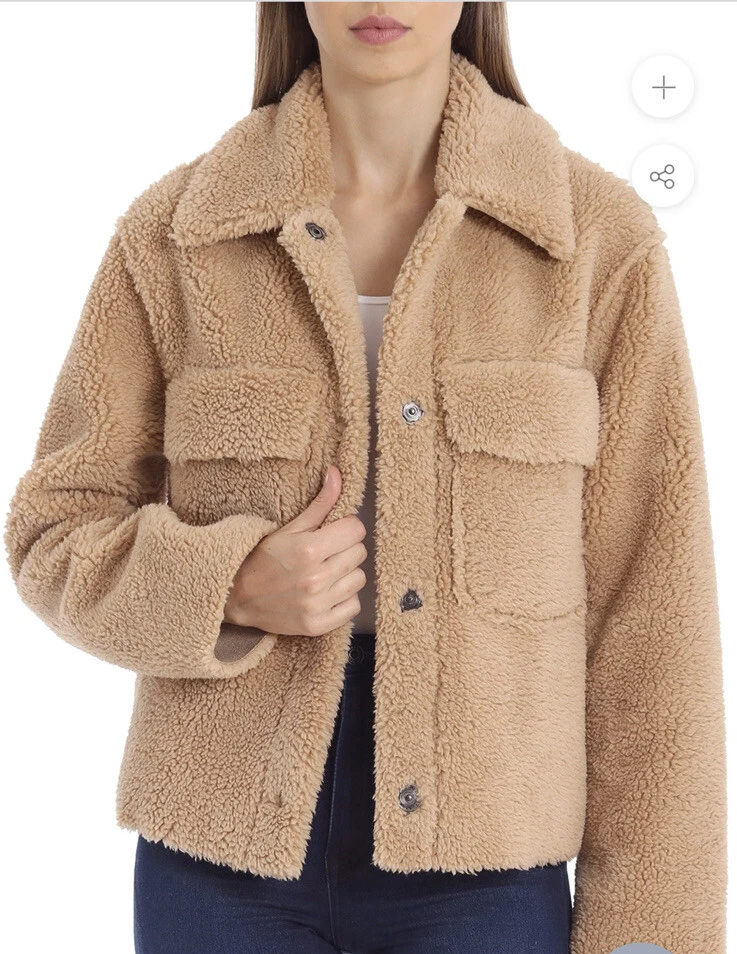 NEW AVEC LES FILLES ANTHROPOLOGIE TOAST TEDDY FAUX FUR TRUCKER