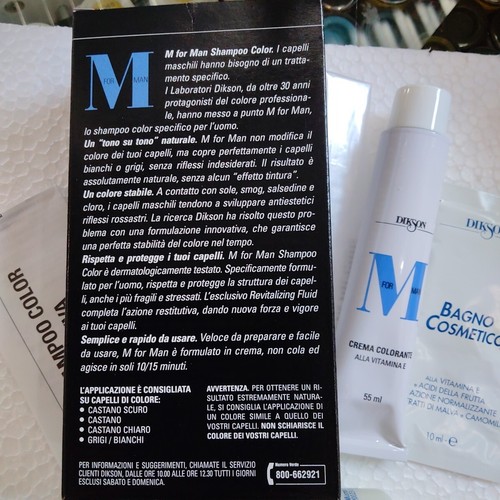 Dikson M For Man Shampoo Colorante Castano Scuro Capelli Uomo Senza Fluido - Foto 2 di 2