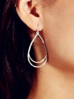 Silver Colour Lovely Large Drop Dangle Earrings Lightweight Ear Jewelry for Her