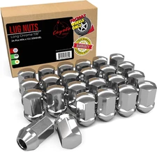 24 Pcs M14X1.5 14X1.5 OEM Style Lug Nuts GM 9596070 | 611-236 1.77" Long Chrome