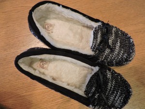 white moccasin slippers