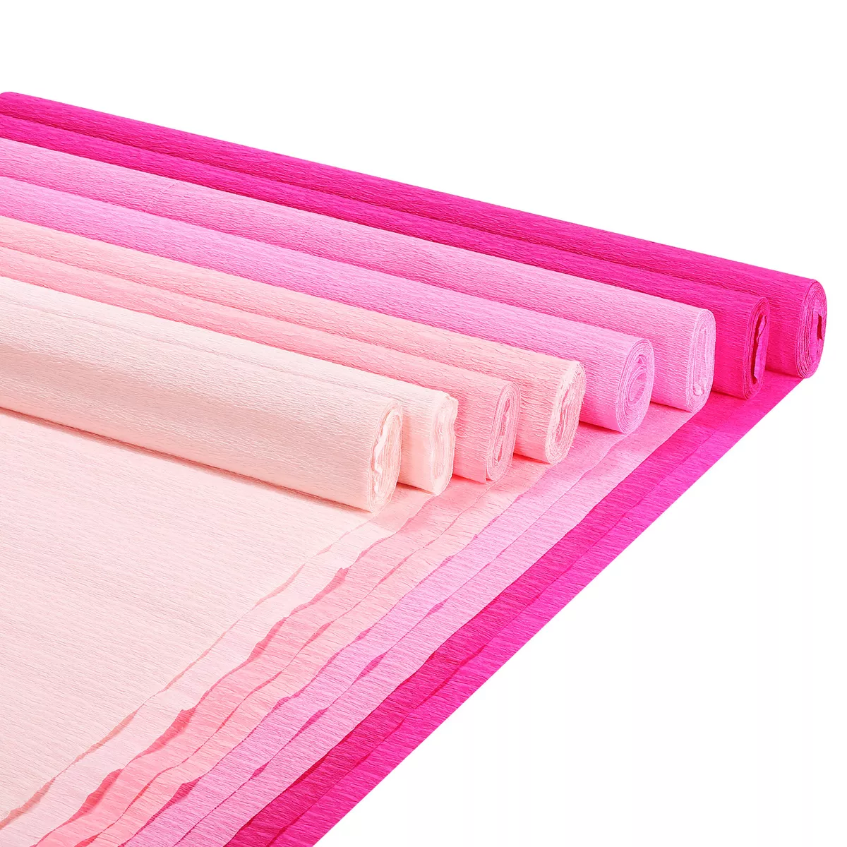 Crepe Paper 8 Rolls 7.5ft in 4 Colors (Light Pink,Dark Pink,Hot  Pink,Fuchsia)