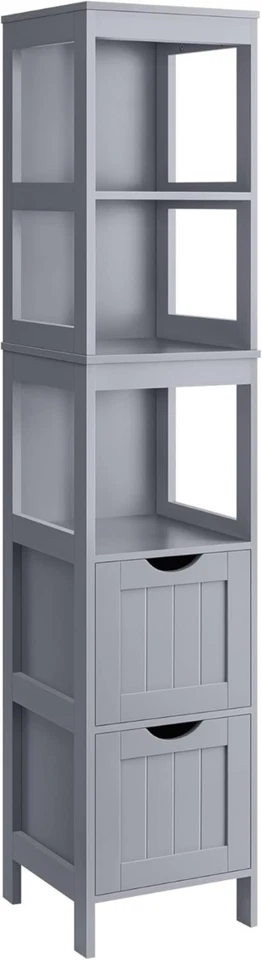 Stylish Bathroom and Living Room Storage Cabinet - 2 Drawers, Dove Grey Finish - Image 3 of 4