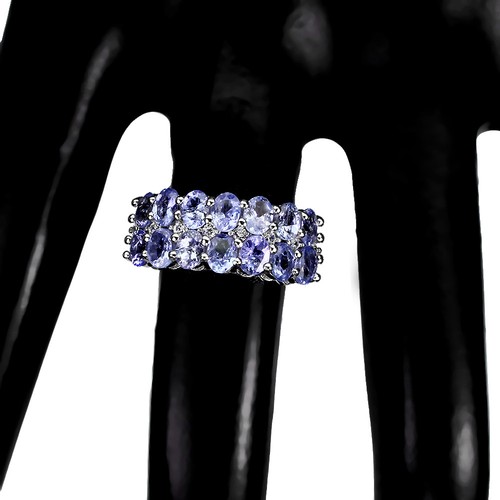 925 Sterling Silver Ring Oval Tanzanite 4x3mm Natural Gemstone Jewelry ...