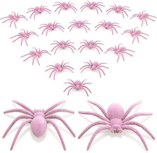 20 Pcs Mini Fuzzy Spider Realistic Hairy Small Plastic Fake Spiders Halloween Pr