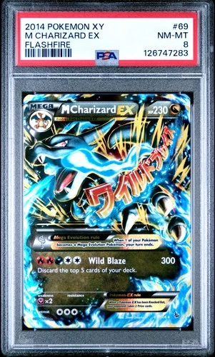 2014 POKEMON XY FLASHFIRE #69 M CHARIZARD EX PSA 8