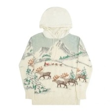 Moncler Reindeer Knit Hoodie Sweater size L