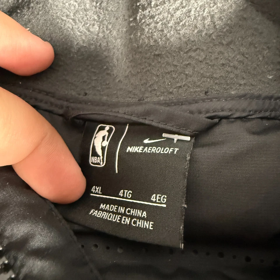 Nike Aeroloft 4XL Indiana Pacers Hooded Puffer Jacket Black Gray NBA Zip Up - Image 4 of 4