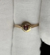 Vintage 10k Yellow Gold Garnet Ring Size 6.75 Ladies Fine Unique Design Stamped