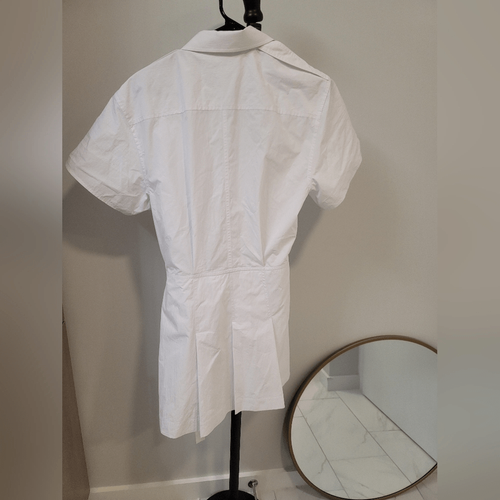 Vestido Helmut Lang Blanco Assimétrico Pequeño - Imagen 7 de 9