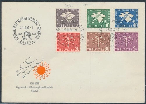 LS75762 Switzerland 1956 meteorology organisation FDC used