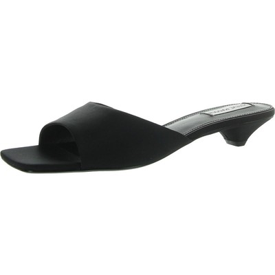 Steve Madden Womens Joanie Black Mule Sandals Shoes 10 Medium (B,M) BHFO 5718
