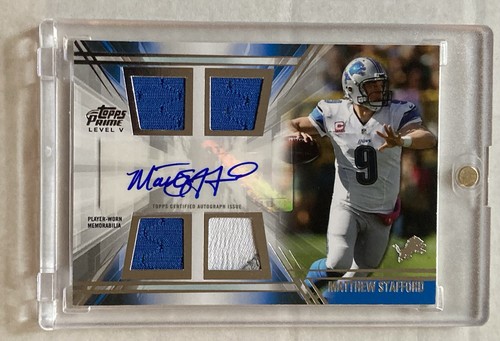 Matthew Stafford 2014 Topps Prime Auto & Game Used