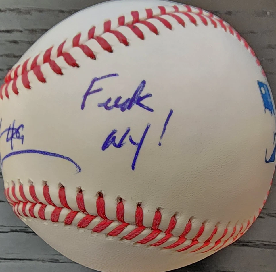 John Rocker Autografiado OMLB Béisbol Inscrito F**k NY Beckett Testigo Certificado de Autenticidad Foto 2 de 4