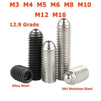 M3 M4 - M16 Hex Socket Allen Head Spring Ball Set Screw Plunger Point Grub Bolt