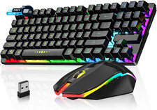 Wireless Gaming Keyboard and Mouse Combo LED Backlit Rechargeable Battery