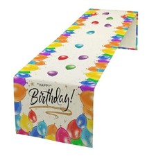Happy Birthday Table Runner White Table Runner 13x36 Inch Happy Birthday-5