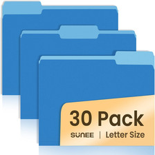 File Folders, 30 Pack Manilla Folders 8.5 x 11, Colored File Folders Home Office