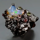 Handmade Natural Opal Ring 925 Sterling Silver Size 8 /R468468