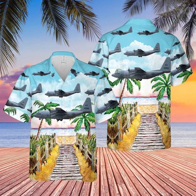 Navy Hawaiian Shirt, Us Navy Lockheed C-130T Hercules Hawaiian Shirt, Navy Shirt