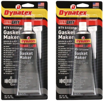 Dynatex DynaGrey RTV Silicone Gasket Maker, 85g Tube Made in USA (2-Pack)