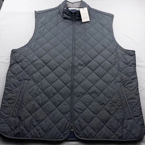 Peter Millar Crown Essex Full Zip Quilted Puffer Vest Jacket Iron Gray XL $245 image 7
