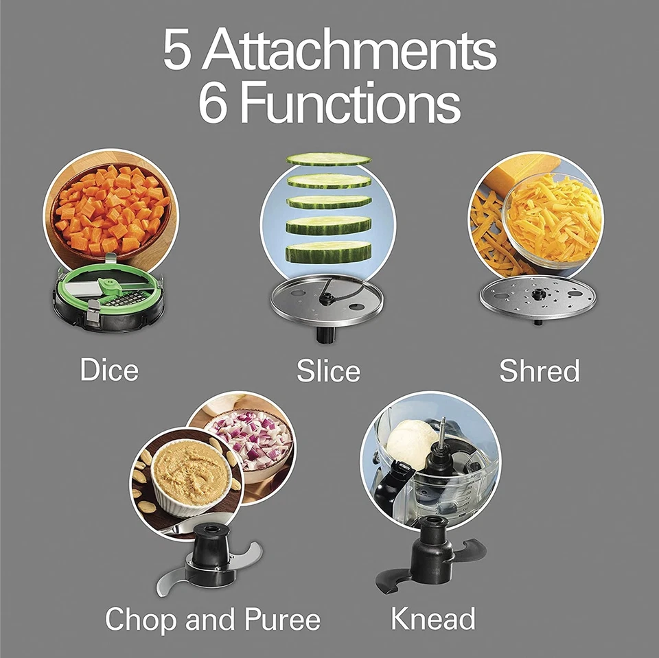 Food Processor by Hamilton Beach, 3 Litre, Black & Silver, 70825-SAU - Image 4 of 4