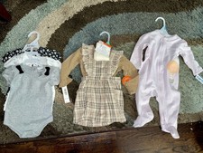 Lot of Baby Girl's Outfits Size 6 Month - 9 Month Total Of 7 Pieces NWT