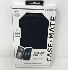 Case-Mate Wallet Folio Leather Case for MagSafe for iPhone 14 Pro Max - Black