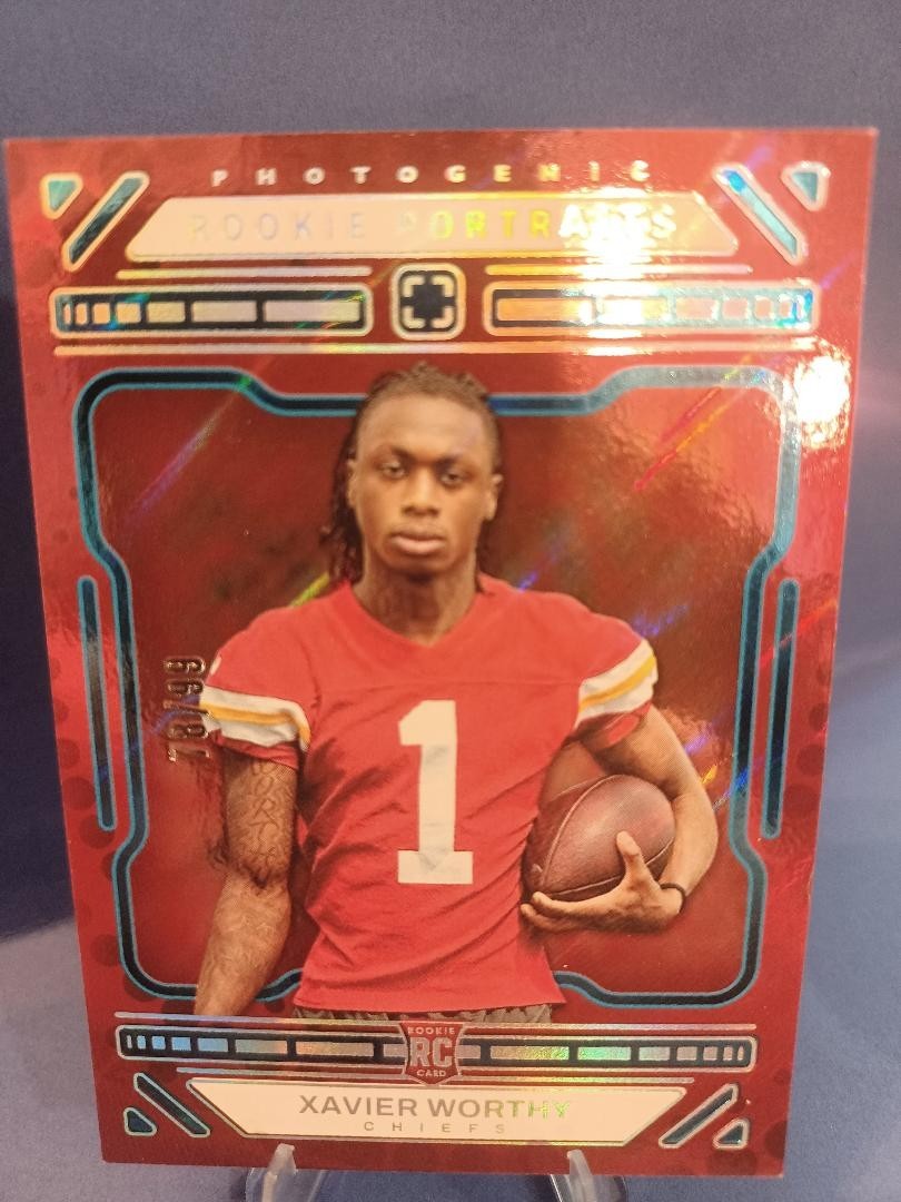 2024 Panini Photogenic - Rookie Portrait Xavier Worthy #200 Blue 78/99 (RC)