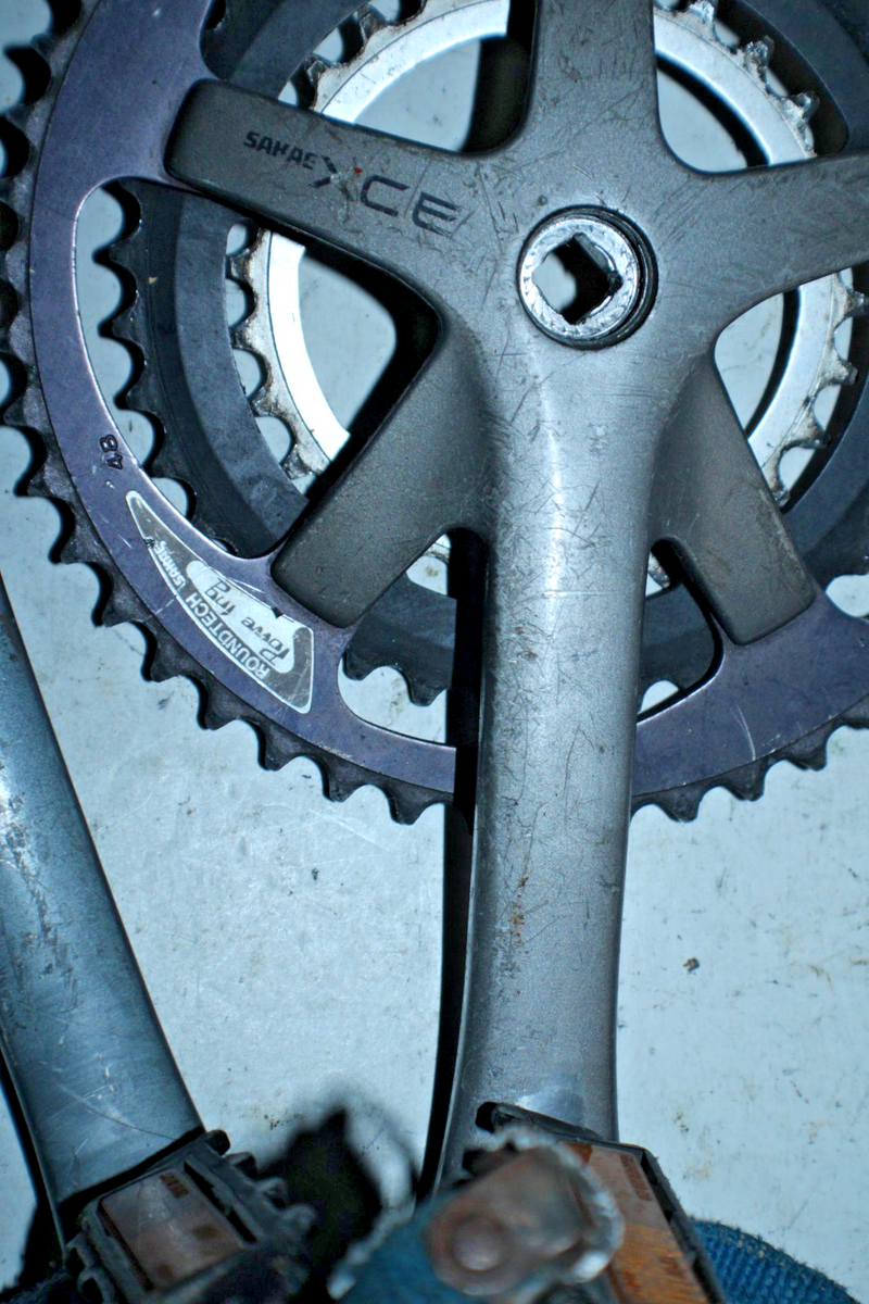 Pédalier Vintage SR Sakae XCE TRIPLE - 175 Mm - Plateau 48/38/28 Dents - Gris - 110/74 BCD