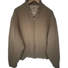 Woolrich Khaki Wool Blend Bomber Jacket Men's XL Insulated Full Zip