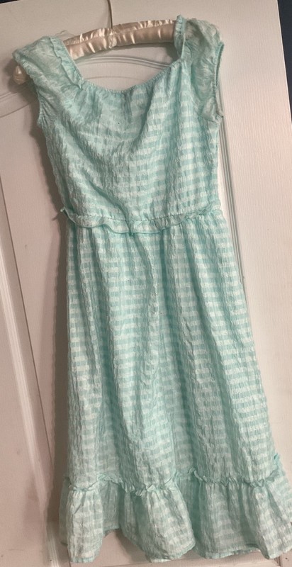 LOVE TO BE LOVE GIRLS DRESS S-12 Girls Fully Lined Dress VG Condition Blue