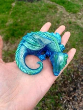 Teal Dice Guardian Dragon / TTRPG Dice Guardian / Dragon / Drake / Drake Guardi