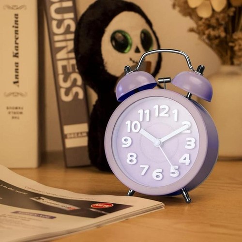 Silent Alarm Clock Bedside No Ticking Battery Power Luminous Clock Clear Display - Picture 4 of 11