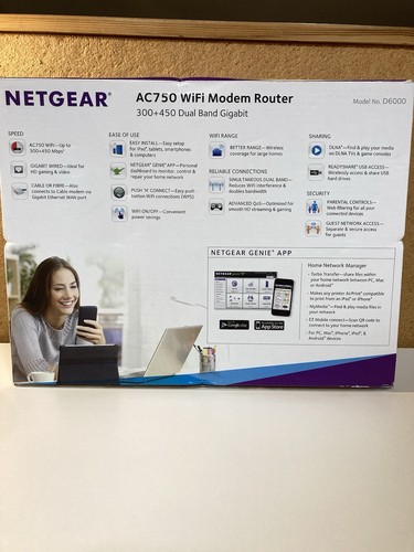 NetGear D6000 / AC750 - WiFi ADSL Modem Router - Picture 5 of 9