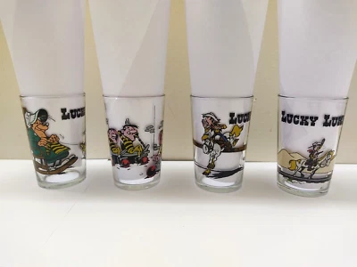 Lot de 4 Verres à moutarde LUCKY LUKE ¤ 1972/1984/1985 ¤ DUCROS ¤ Très Bon Etat. - Bild 1 von 4