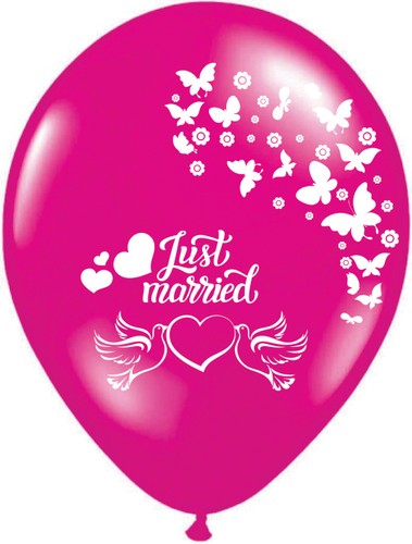 10 X GERADE VERHEIRATETE PEGION 12 ZOLL PERLISIERTES HELIUM HOCHZEIT PARTY BALLONBALLONS - Bild 3 von 7