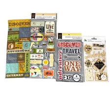 Travel Discover Explore Scrapbooking Junk Journaling Stickers Lot 4 Ct New
