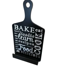The Design House Black & White Wooden Cookbook Stand Holder GUC