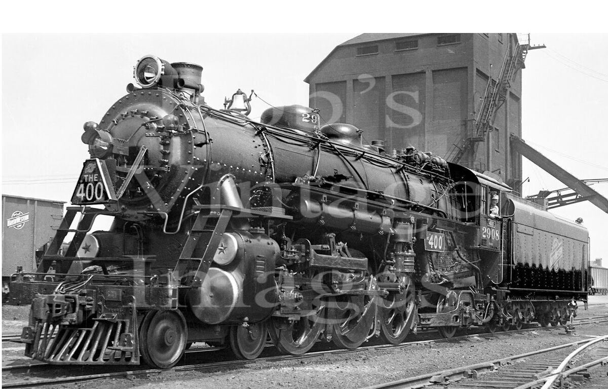 Chicago North Western 400 CNW 2908 photo Steam railroad Chicago North Western 400 CNW 2908 photo Steam railroad