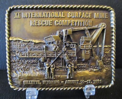 International Surface Mine Rescue Competition Belt Buckle 1991 Gillette Cordero