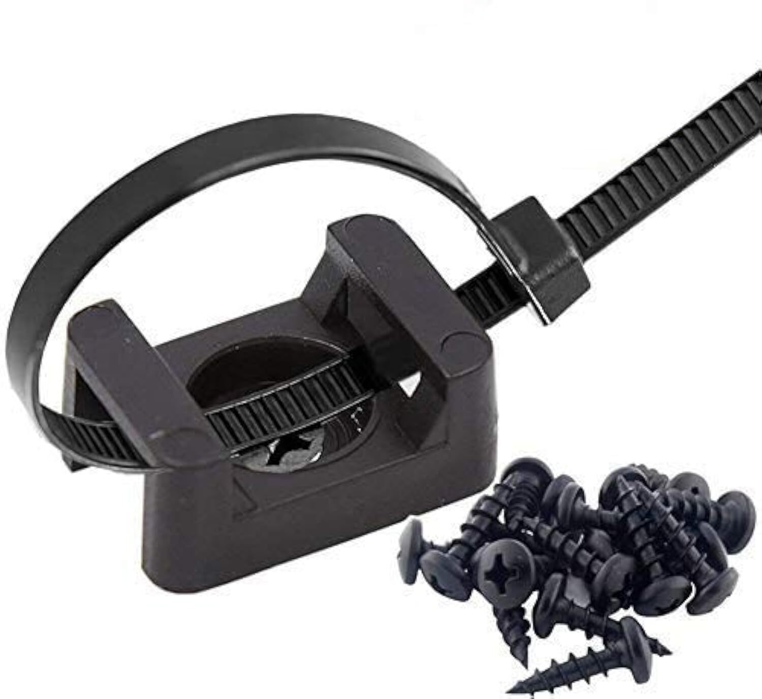 50 Pcs Black Cable Tie Base Saddle Type Mount Wire Holder Cable Zip Ties With