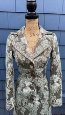 Liquid Sage Green Tapestry Brocade Coat 2 Small Jacket Lined