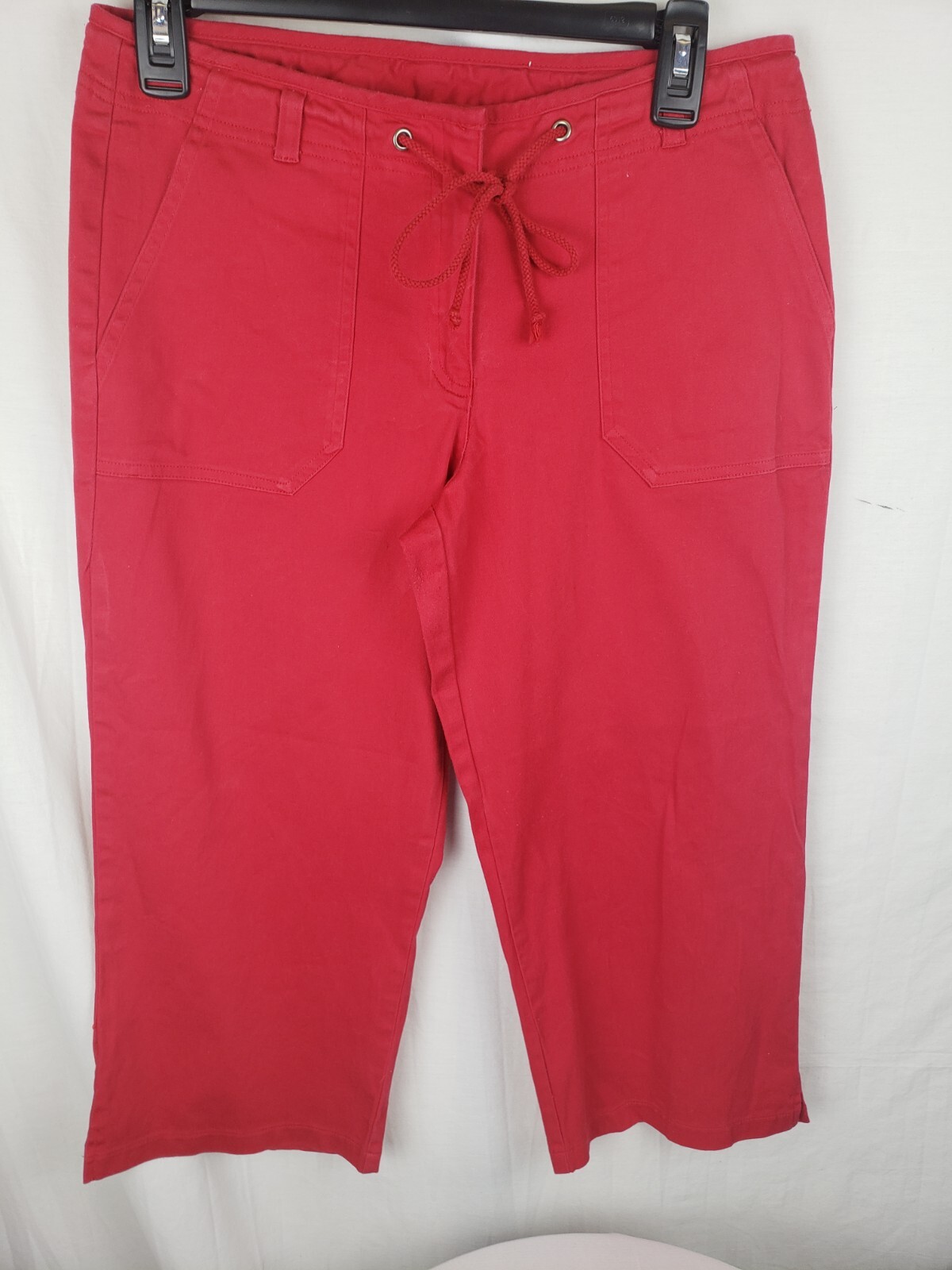 No Boundaries Stretch Y2K Red Capri Pants with DrawSt… - Gem