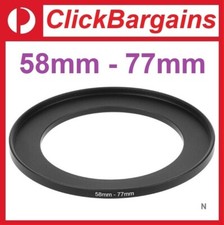 FOTOWORX 58mm to 77mm Step Up Metal Lens Filter Adapter Ring / Stepping 58-77 mm