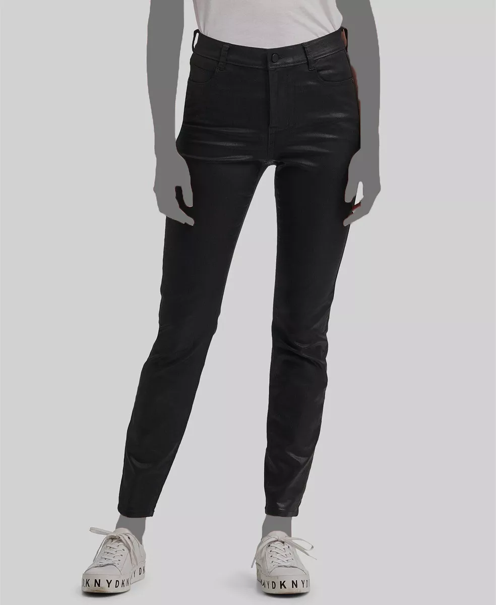 Womens black coated jeggings cheap